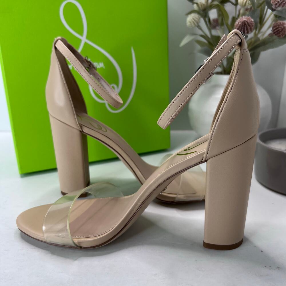 Sam Edelman Yaro Ankle Strap Block Heel Sandal Almond Women's 9.5M Tried On - Picture 5 of 10